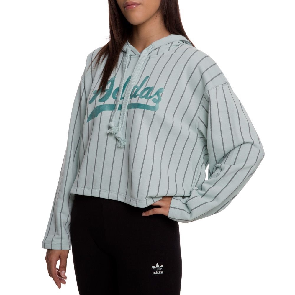 Adidas Women's Mint Striped Hoodie